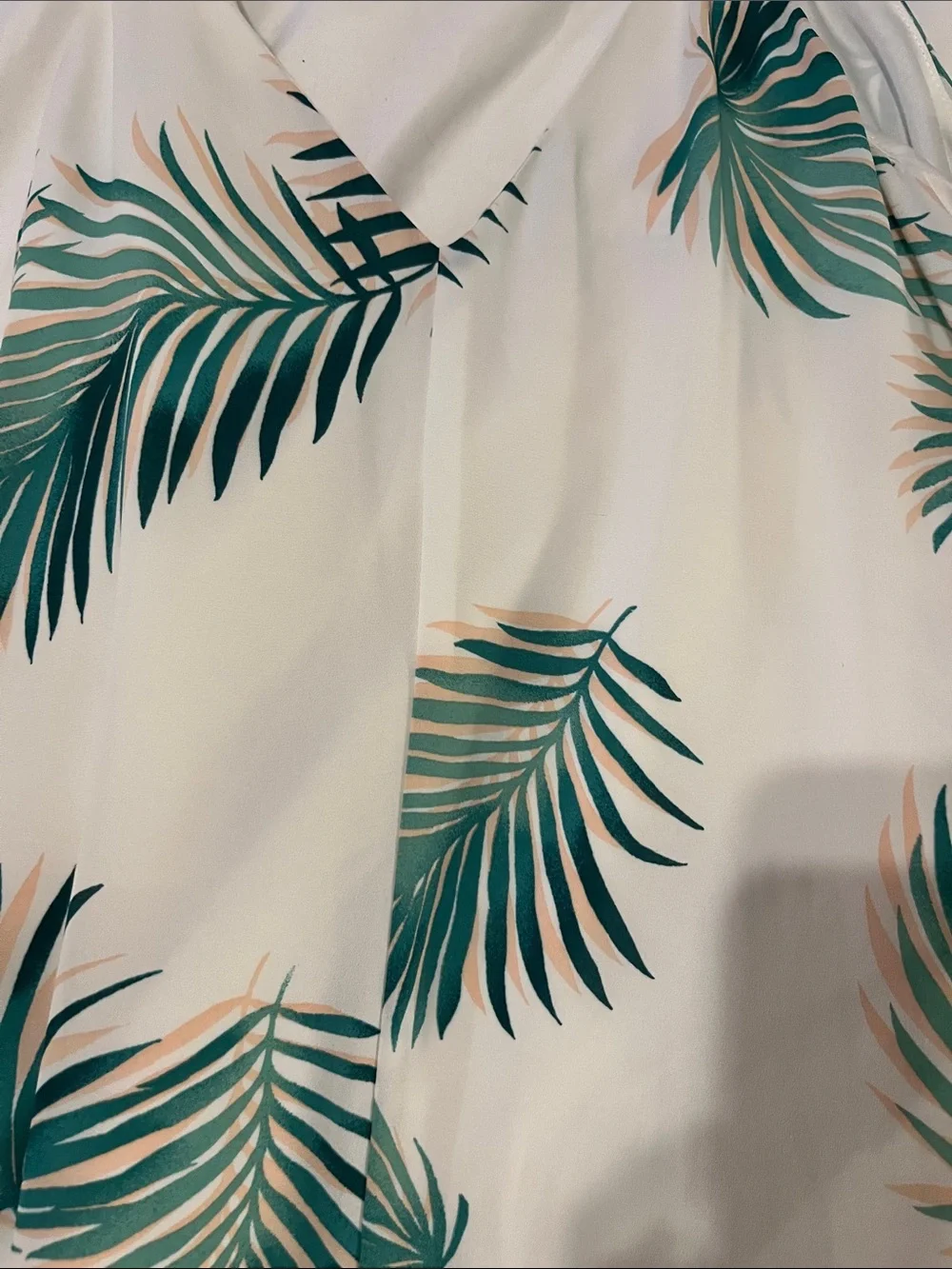 Forever 21 White Maxi Dress with Green Palm Print - Picture 3 of 16